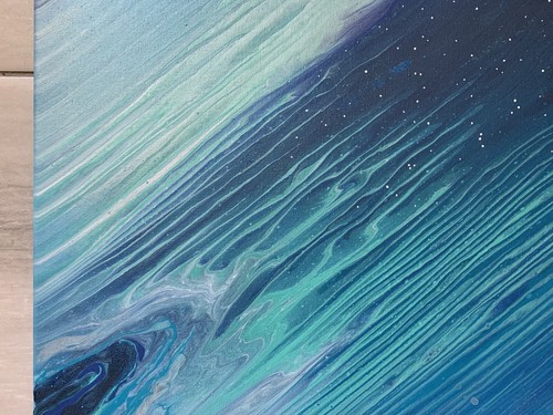 Original Night sky Acrylic Paint Pour Painting 18 X 24 inches - Picture 3 of 9