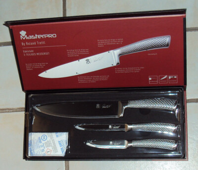 MasterPRO by Roland Trettl 3-teiliges Edelstahl Messerset Kochmesser Küchenmeser