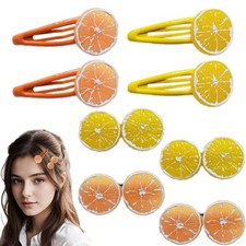 8 Pcs Orange Hair Clip Exquisite Fruit Style Lemon Hair Clip, Orange Hairpins...