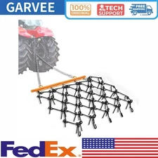 4.5' x 5' Heavy Duty Chain Drag Harrow 3/8" Tines Compatible with Tractors Lawn