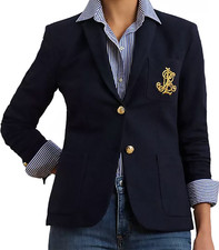 NWT Lauren Ralph Lauren Women s Bullion Jacquard Blazer, Lauren Navy, L, 265