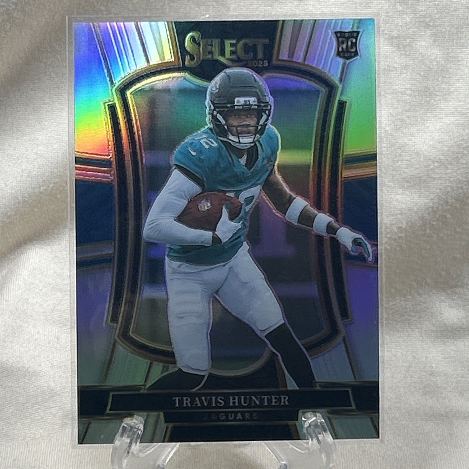 Travis Hunter #128 RC Premier Level Silver Prizm 2025 Panini Select