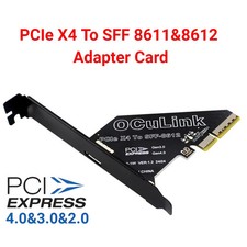 PCIe to Oculink SFF-8612 SFF-8611 Adapter Card for U.2 SSD, PCIe 4.0 Expansion