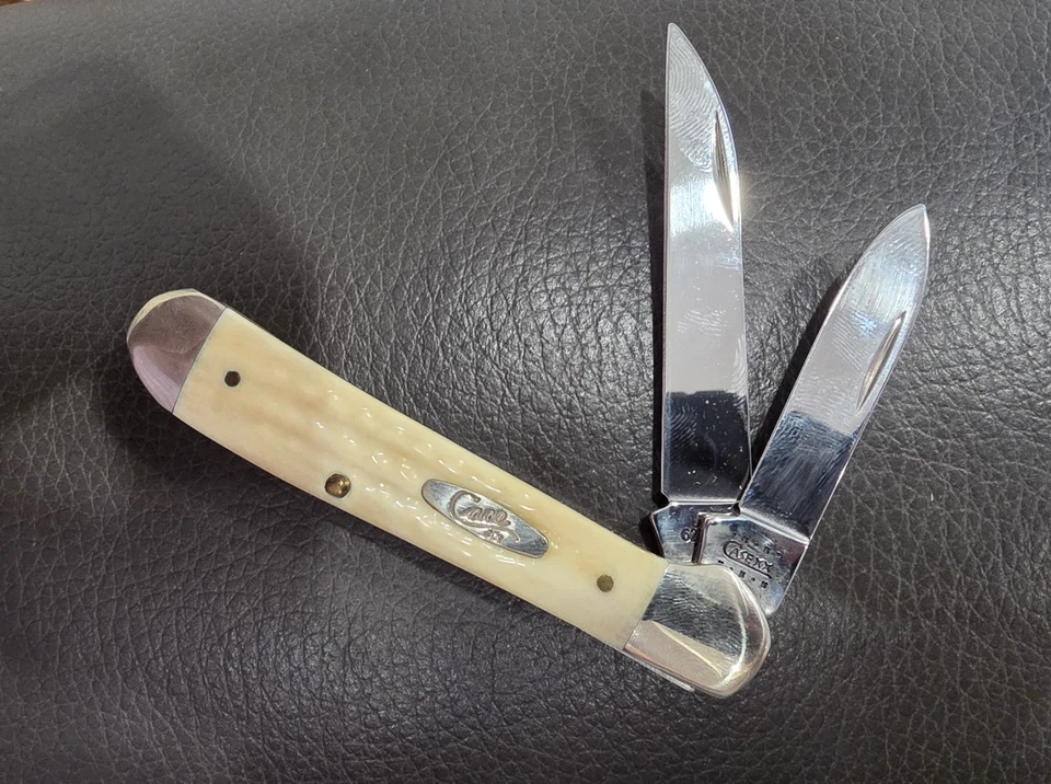 Cuchillo Case 6249W 2000 hoja Wharncliffe cabeza de cobre hueso blanco Foto 4 de 4