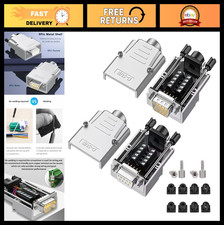 2PCS DB9 Breakout Connector Set, 9-Pin RS232 RS485 Serial Adapter, Metal Case, T
