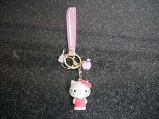 Hello Kitty Figure WRISTBAND KEYCHAIN Key Clip Purse Fob Backpack Milk Charm Toy