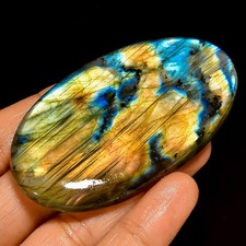 Top Quality Natural Labradorite Oval Cabochon Loose Gemstone 160 Ct 70X38X6 mm
