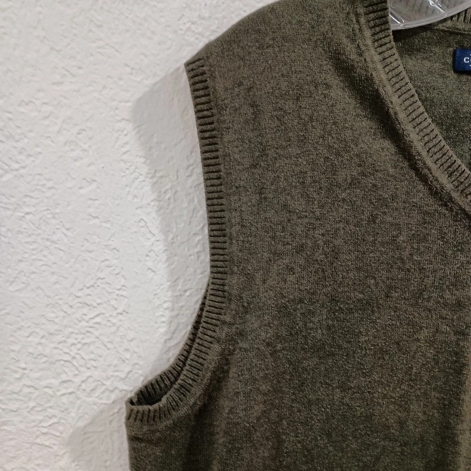 Men's Consensus Green Wool Blend Sweater Vest, Size L - Image 3 of 4