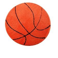 Cute Basketball Rug 35 Round Boys Room Fluffy NonSlip Washable Area Decor
