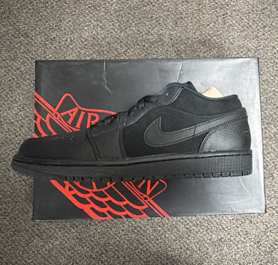 Jordan Air Jordan 1 Low Men s Low Top Black Lace-Up Sneakers Rubber