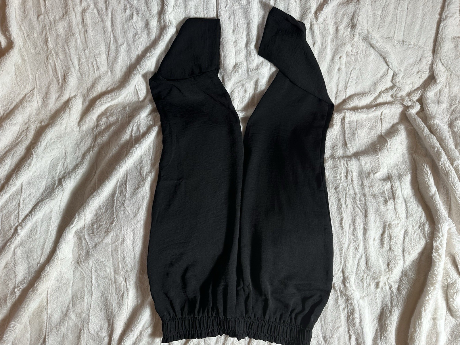 Women's Black Solid Pattern Ankle Pants Elastic W… - image 5