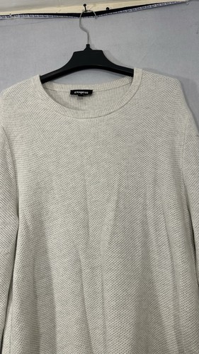 Express Thermal Crewneck Long Sleeve Shirt Men’s Large Light Gray Tone - Picture 4 of 14