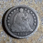 1857 Philadelphia Mint Silver Seated Liberty Half Dime C-129