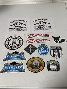 LOT 13 FIREARM VINYL STICKER DECAL BOYDS PSA JAKL 2nd AMENDMENT GOD GUNS GUTS NR