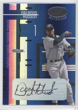 2005 Leaf Certified Materials Mirror Blue Signatures Orlando Hudson Auto 0b2