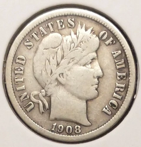 1908-O BARBER DIME -- nice Fine+ (F+)