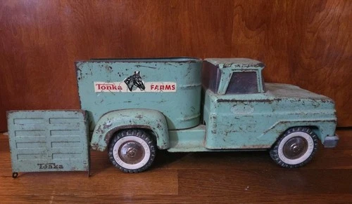 Vintage 1960s Tonka Farms Laurel Green Horse Van Truck Mint READ