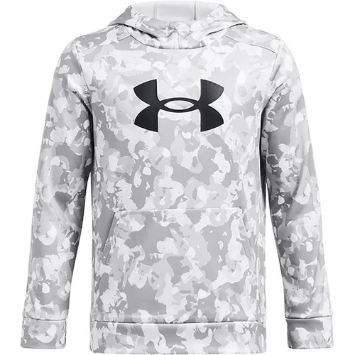 Under Armour Jungen Armour Fleece Big Logo All Over Print Hoodie Mod grau/schwarz,