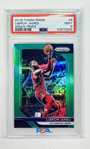 2018 Panini Prizm LeBron James PSA 9 Green Card #6