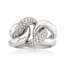 Vintage 1.25 ct. t.w. Diamond Link Ring in 18kt White Gold. Size 5.75