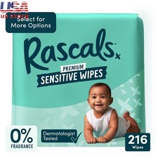 Sensitive Baby Wipes Hypoallergenic Fragrance-Free Aloe Vera 216 Counts Infants