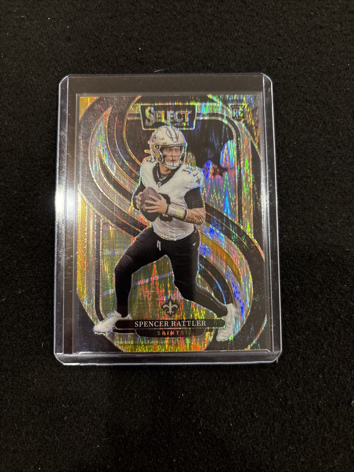 2024 Panini Select - Premier Level Spencer Rattler #130 Black & Gold Shock Prizm