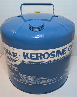 VINTAGE NOS EAGLE KEROSINE KES 5 STEEL ROUND VENTED 5 GALLON CAN