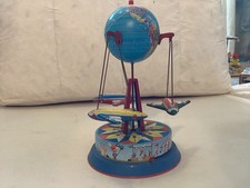 VINTAGE  Airplane Spinning Carousel Tin Toy Collector Series WORKS GREAT,