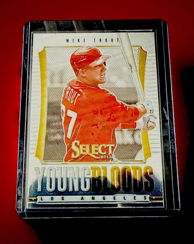 2013 PANINI SELECT MIKE TROUT YOUNGBLOODS SILVER PRIZM REFRACTOR CARD. ANGELS - Image 2 of 3
