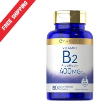 Carlyle Vitamin B-2 400mg 180 Count Non-GMO Gluten Free Supplement B2 Riboflavin