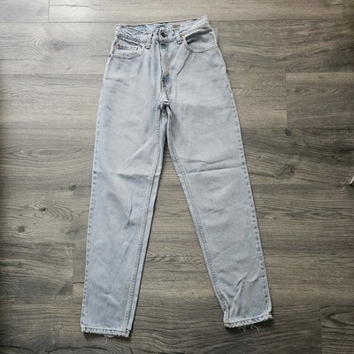 Levi's 550 Relaxed Jeans Tapered Leg W26 L30 Young Girl Long Blue Very Good Cnd