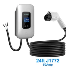 Level 2 EV Charger w/ J1772 Charger 48A Preconfigured for Hardwired Install EVSE