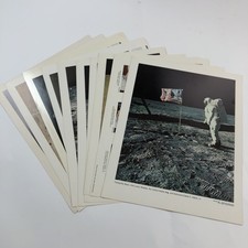 Lot of 10 Vintage 14x11 NASA Apollo Moon Mission Prints Collectible PLS READ