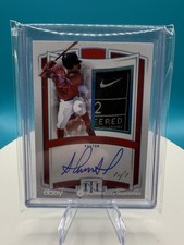 Panini 2025 National Treasures: Franklin Arias Auto 1/1 (Laundry Tag/Swoosh) 