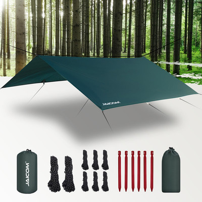 Jaicom Waterproof Camping Tarp - 10X10Ft Hammock Rain Fly Ultralight Portable
