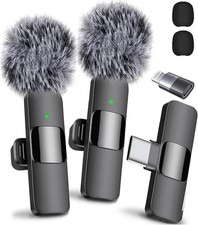 Lavalier Microphone Wireless Audio Video Recording Mini Mic For Android/iPhone