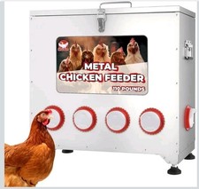 110 lbs Chicken Feeder No Waste-10 Port Large Chicken Feeder with Adjustable...