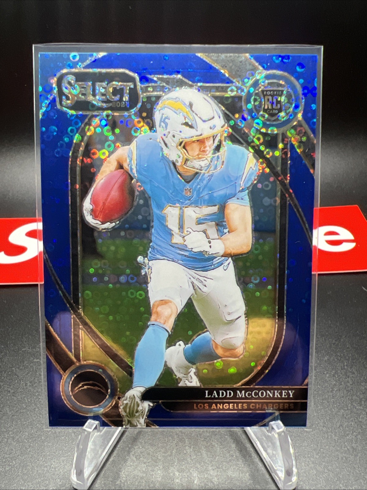2024 Panini Select Club Level Ladd Mcconkey Blue Disco Prizm /25 #268 RARE SSP
