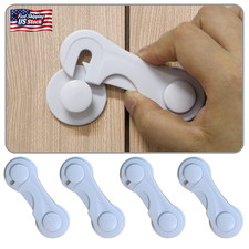 Cabinet Door Locks for Baby Proofing and Child Safety, 4 Pack Childproof Cabinet