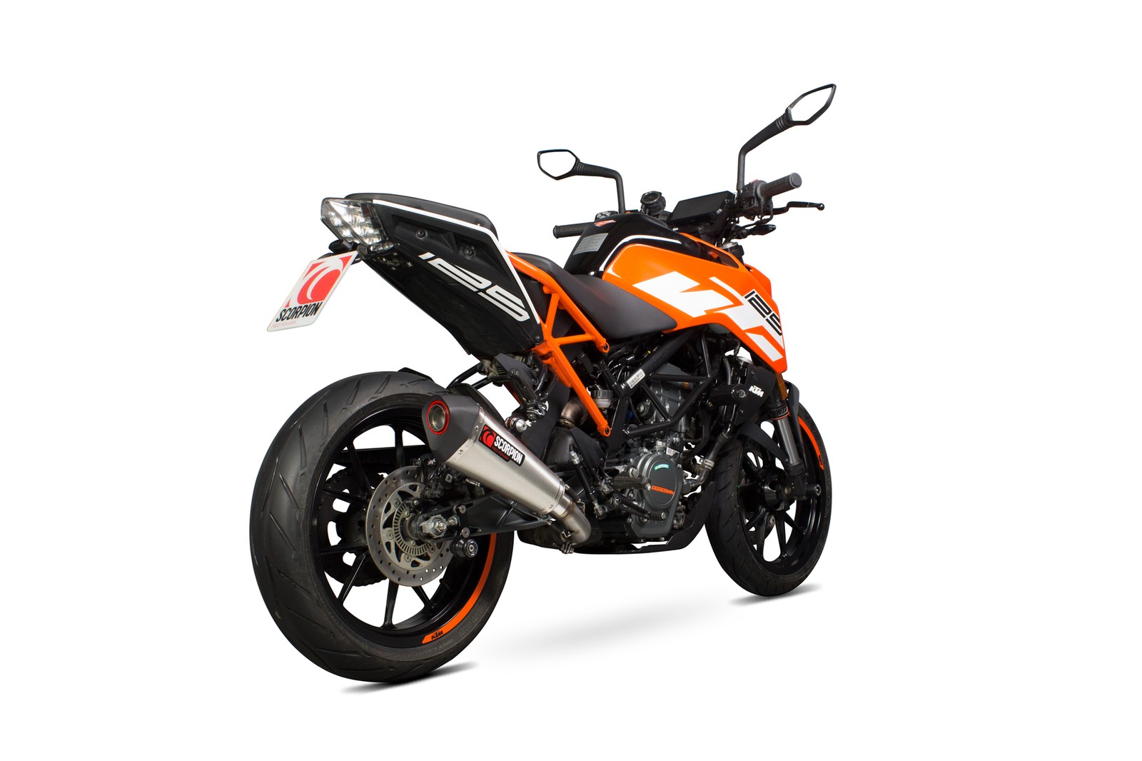 KTM Duke 125 17-20 Scorpion Exhaust Serket Taper Brushed SS Slip-on RKT87SEO