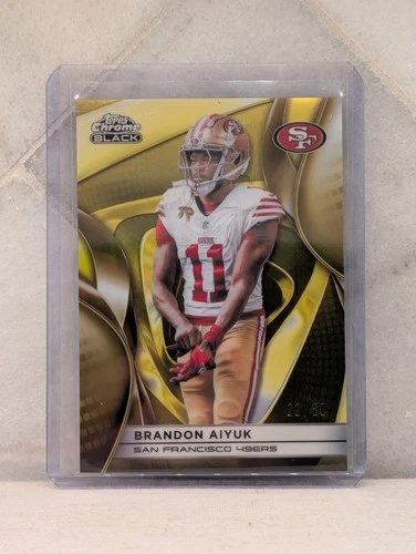 2025 Topps Chrome Black - Brandon Aiyuk Gold Refractor /50 #90 49ers
