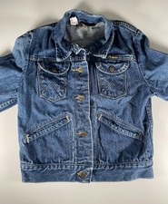 Wrangler Denim Jacket Youth 9 Vintage Sanforized Blue Made USA Western Wear