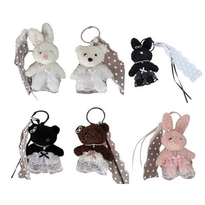 Fashion Keychain Phone Charm Unique Keyring Plush Bear Bag Pendant for Women