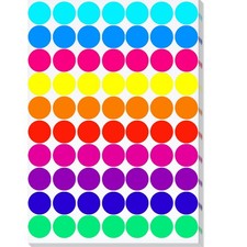 2100 Pcs 3/4 Inch Color Coding Dot Stickers 10 Colors Round Labels for Office