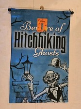 Halloween Disney Haunted Mansion Beware of Hitchhiking Ghosts Hanging Banner