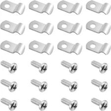 12 Set 3/16" Brake Line Clamps with Mounting Screw, Stainless Steel Brake Li