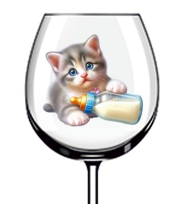 12x Baby Kätzchen Katze Vinyl Aufkleber Abziehbild Becher Weinglas Flasche Van Auto Becher