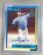Cole Ragans 2025 Topps #90A-CR Orange 1990 Baseball Auto Series 1 /25