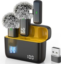 Wireless USB Microphone for PC Laptop iPhone 16/15 Android Phone - Noise Canceli