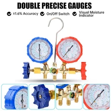 AC Manifold Gauge Set For R134A R12 R410A R22 R32 R404A Refrigeration Charge USA